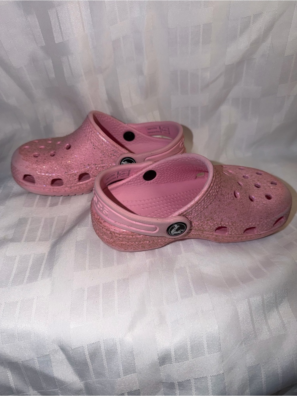 Crocs Toddler Girls Pink Glitter Classic Clogs Size C9